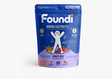 Foundi Mineral Electrolyte variety pack pouch with Peach Mango, Mixed Berry, and Strawberry Melon flavours